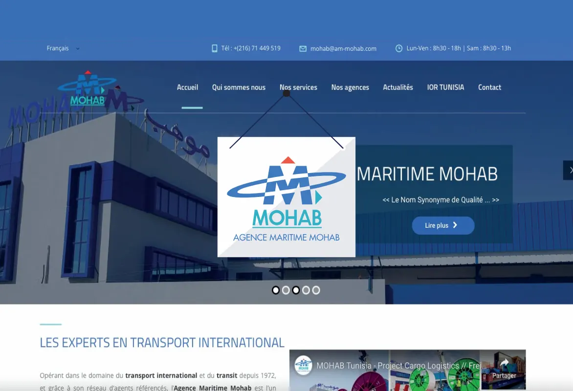 creation logo et conception graphique site web AM MOHAB - Agence Communication Digital Tunisie